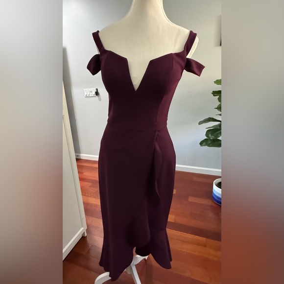 Xcape Off Shoulder Purple Dress - Picture 1 of 9